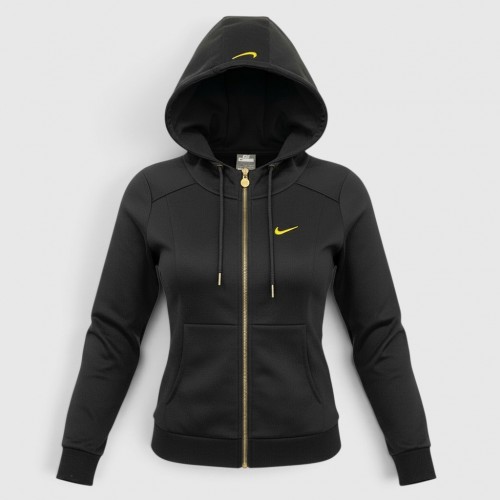 Nike Retro Full-Zip Hoodie Black & Gold / Pre Owned